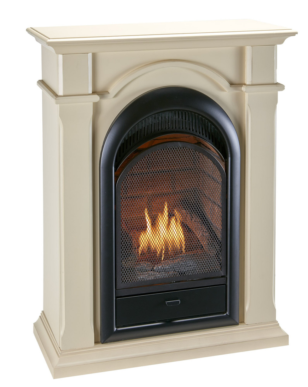Bluegrass Living Vent Free Propane Gas Fireplace System - 10,000 BTU,  T-Stat Control, Antique White Finish - Model# B100TP-1-AW - Factory Buys  Direct