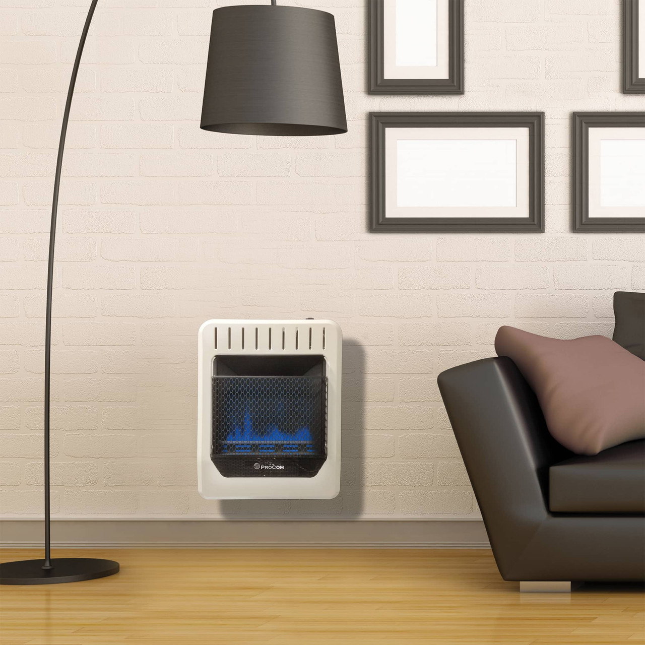 ProCom Heating Natural Gas Vent Free Blue Flame Gas Space Heater - 10,000  BTU, T-Stat Control - Model# MN100TBG - Factory Buys Direct