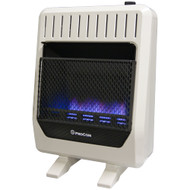 ProCom Ventless Dual Fuel Blue Flame Wall Heater With Blower and Base Feet.