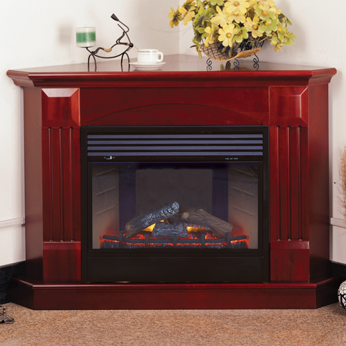 ProCom Deluxe Electric Corner Fireplace With Remote Control - Cherry Finish Model# SFE24REC6-C - Factory Buys Direct