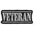 Forever And Always Carries VETERAN distressed in white 3.5 x 1.5 Patches