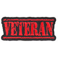 Forever And Always Carries VETERAN distressed in red 3.5 x 1.5 Patches