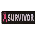 Forever And Always Carries SURVIVOR pink ribbon 4 x 1.5 Patches