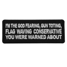 Forever And Always Carries God Fearing Gun Toting Flag Waving 4 x 1.5 Patches