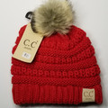 C.C BABY-43POM
Knit beanie featuring faux fur pom pom.

-100% Acrylic
-One size fits most: baby