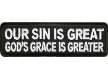Forever And Always Carries Our Sin is Great God's Grace is Greater 4 x 1 Patches