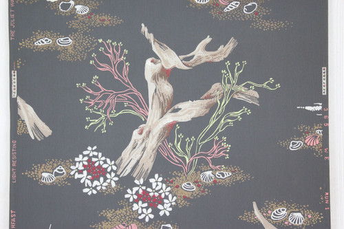 1940s Vintage Wallpaper Driftwood and Sea Shells