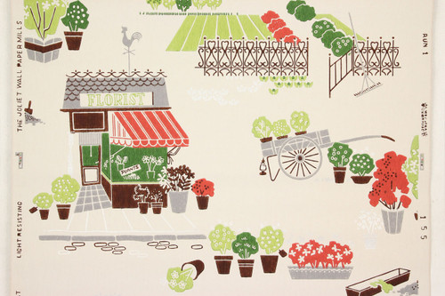 1940s Vintage Wallpaper Florist Shop