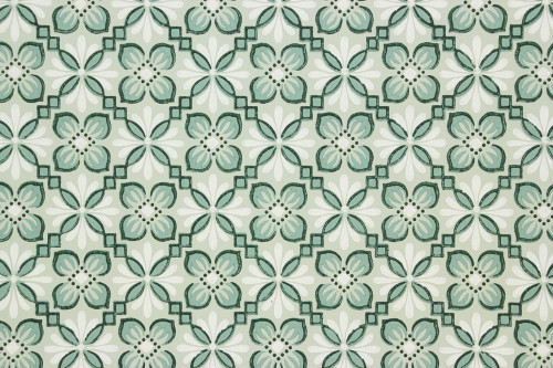 1940s Vintage Wallpaper Green on Green Geometric