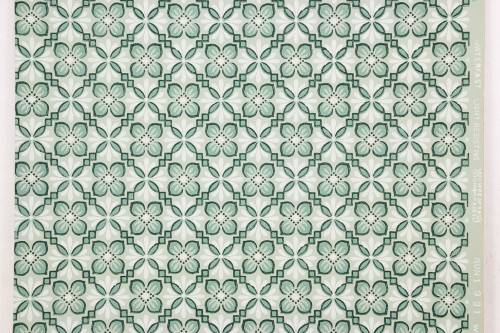 1940s Vintage Wallpaper Green on Green Geometric