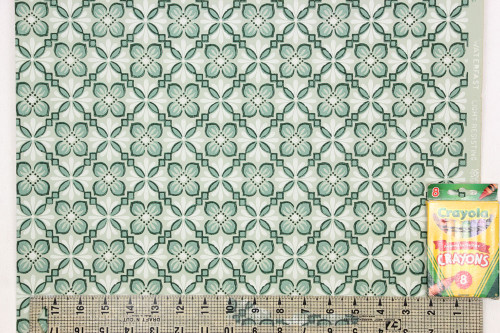 1940s Vintage Wallpaper Green on Green Geometric