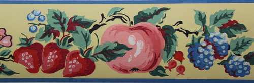 Imperial Vintage Wallpaper Border Fruit Yellow