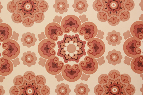 1970s Vintage Wallpaper Retro Brown Geometric Vinyl