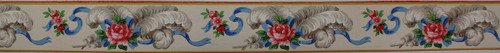 Duro Vintage Wallpaper Border Rose and Ribbon