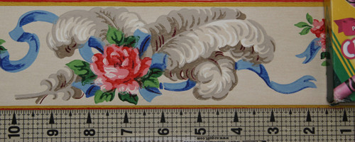 Duro Vintage Wallpaper Border Rose and Ribbon