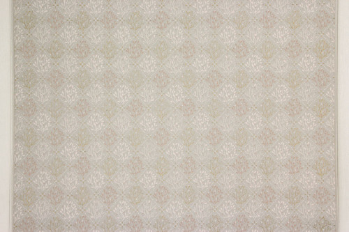 1960s Vintage Wallpaper Pink and Gold Metallic Geometric on Gray
