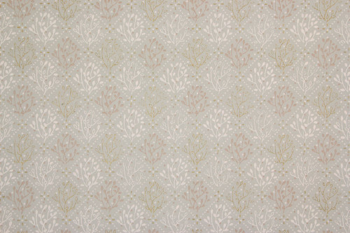 1960s Vintage Wallpaper Pink and Gold Metallic Geometric on Gray