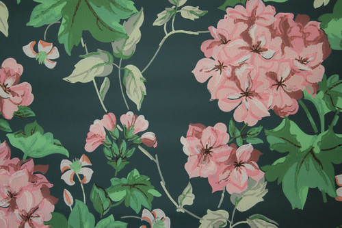 1950s Vintage Wallpaper Geranium Ivy