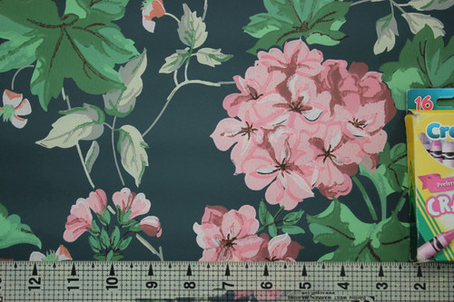 1950s Vintage Wallpaper Geranium Ivy