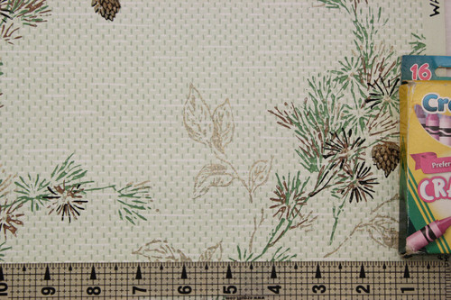 1950s Vintage Wallpaper Botanical Pine Tree Branch Cones