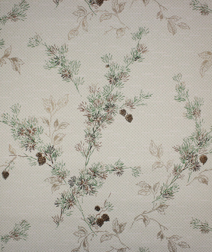 1950s Vintage Wallpaper Botanical Pine Tree Branch Cones