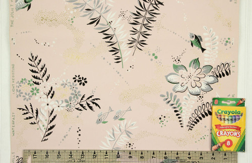 1940s Vintage Wallpaper Fish on Pink