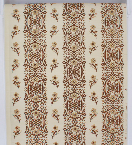1980s Vintage Wallpaper Brown Flocked