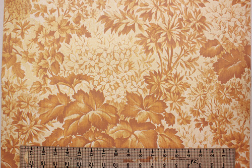 1970s Vintage Wallpaper Leaves and Flowers Golden