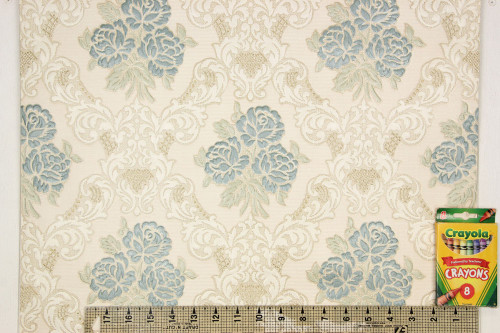 1960s Vintage Wallpaper Embossed Blue Roses