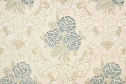 1960s Vintage Wallpaper Embossed Blue Roses