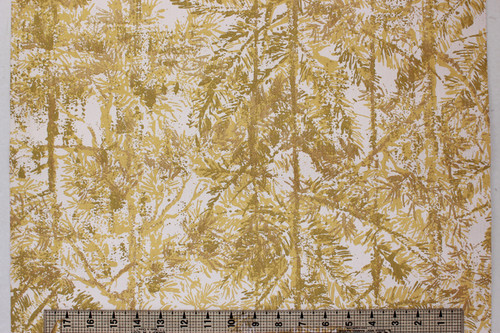 1970s Vintage Wallpaper Yellow and Brown Pine Trees