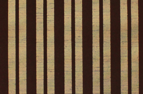 1970s Vintage Wallpaper Brown Flocked Stripe on Gold