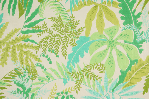 1970s Vintage Wallpaper Retro Shades of Green Leaves