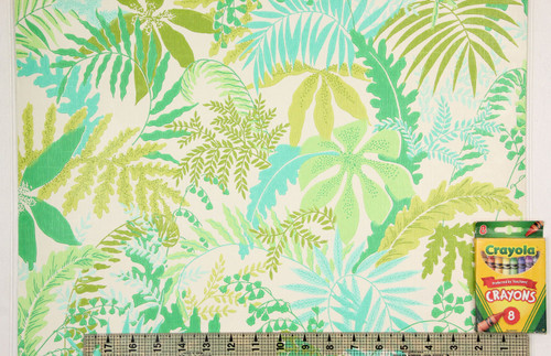 1970s Vintage Wallpaper Retro Shades of Green Leaves