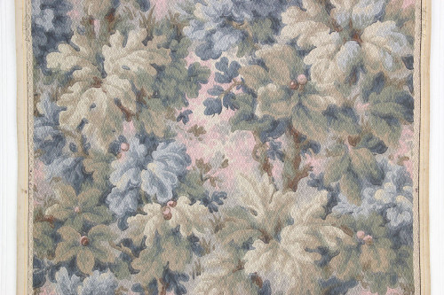 1900s Antique Wallpaper Blue Green Leaves