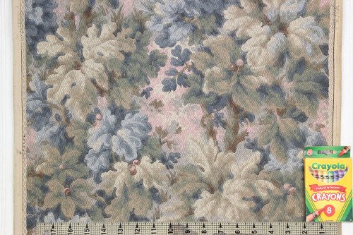 1900s Antique Wallpaper Blue Green Leaves