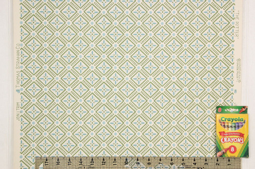 1950s Vintage Wallpaper Blue Green Geometric