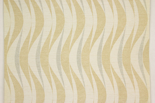 1970s Retro Vintage Wallpaper Beige Gray Wavy Lines