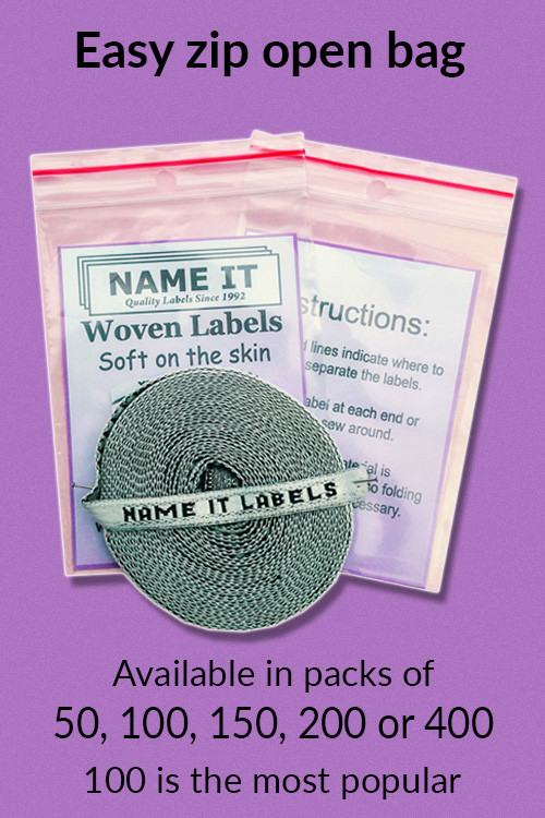 Sew on Woven Embroidered Name Tags from Name It Labels