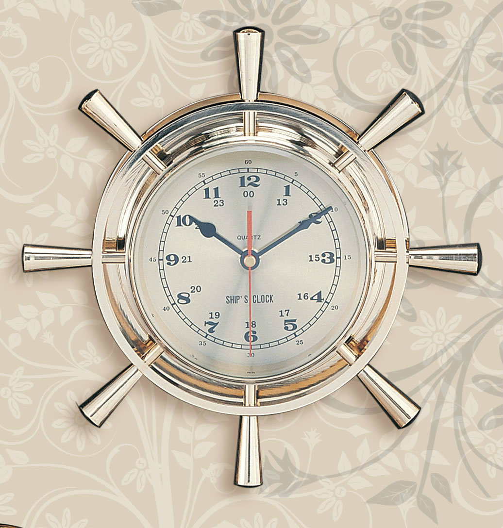 Buy the Premium Brass Ship Wheel Clock