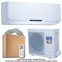 The latest evolution in comfort and savings is finally here: the Ramsond GWi Series of Inverter Ductless Mini Split Air Conditioners are the best solution for your climate control needs. Ductless mini split ACs can be installed in virtually any location, and with Ramsond's BRAND NEW state-of-the-art inverter-controlled power systems the Ramsond GWi Series provides extremely high efficiency (SEER 16.0 and above) cooling and dehumidification wherever you need it. Each system also has a powerful and flexible HEAT PUMP functionality built in, providing reliable supplemental heating in the colder months to keep you comfortable all year round.

Ramsond Ductless Mini Split Air Conditioning Systems are one of the most powerful & flexible ways to efficiently cool a room. Each system has two parts: an indoor unit & an outdoor unit. The indoor unit is mounted using a bracket - like a picture frame - on an exterior facing wall, then connected to the outdoor unit using a small hole drilled through the wall. Electricity for the entire air conditioner is supplied by connecting the Outdoor unit to a 15 Amp Breaker for the lower BTU systems, 20 Amp Breaker for the higher output (not supplied) then relaying power to the Indoor unit. This means you only need one power source for both components, along with one of the fastest setup-to-use installations for any type of AC available anywhere.