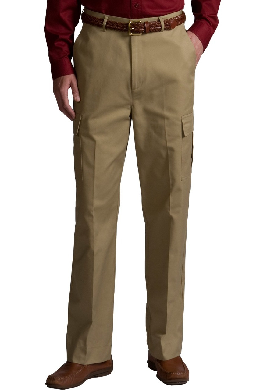Men's poly cotton utility cargo pants in tan