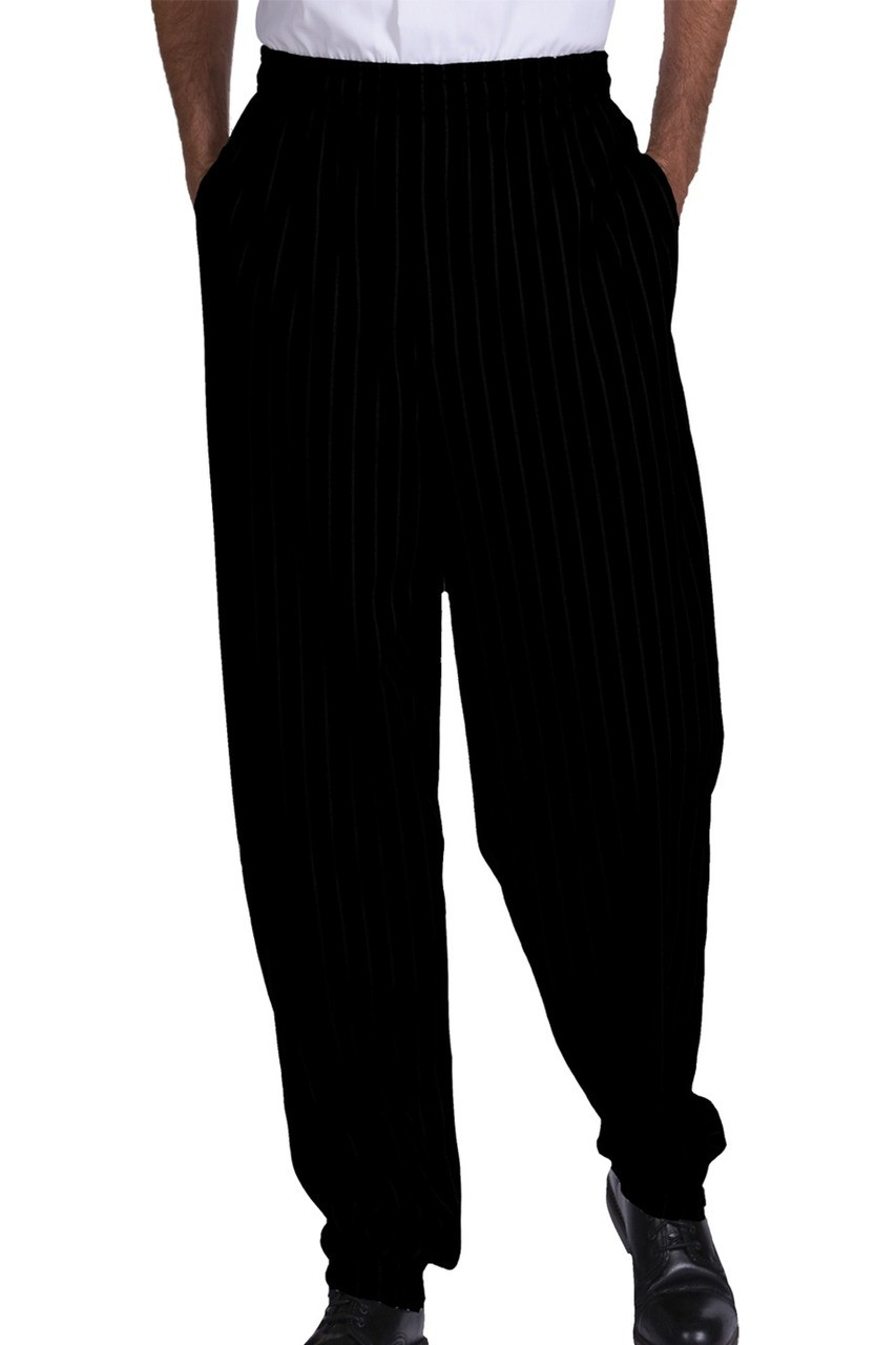 Deluxe baggy chef pants in black