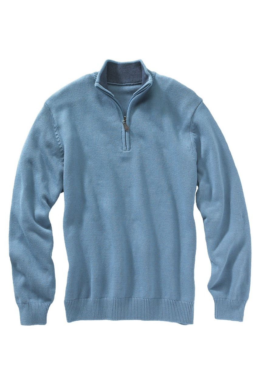Quarter zip sweater in slate blue
