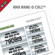AMA Name & Number Decals
