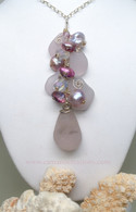 Lavender Cluster Drop Necklace