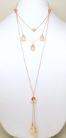 Rose Gold Layered Sea Glass Necklace