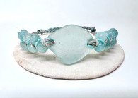 Turquoise Sea Glass & Aqua Quartzite Beach Bracelet