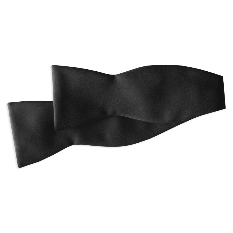 Black Silk Mens Self Tie Bow Tie