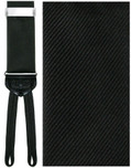 Napoli Formal Suspenders - Black Silk Herringbone Pattern Formal Braces